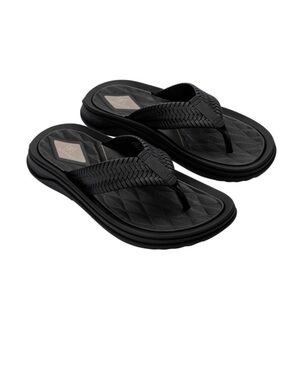 George Men’s Casual Weave Thong Sandal Size 7 Black NWT
